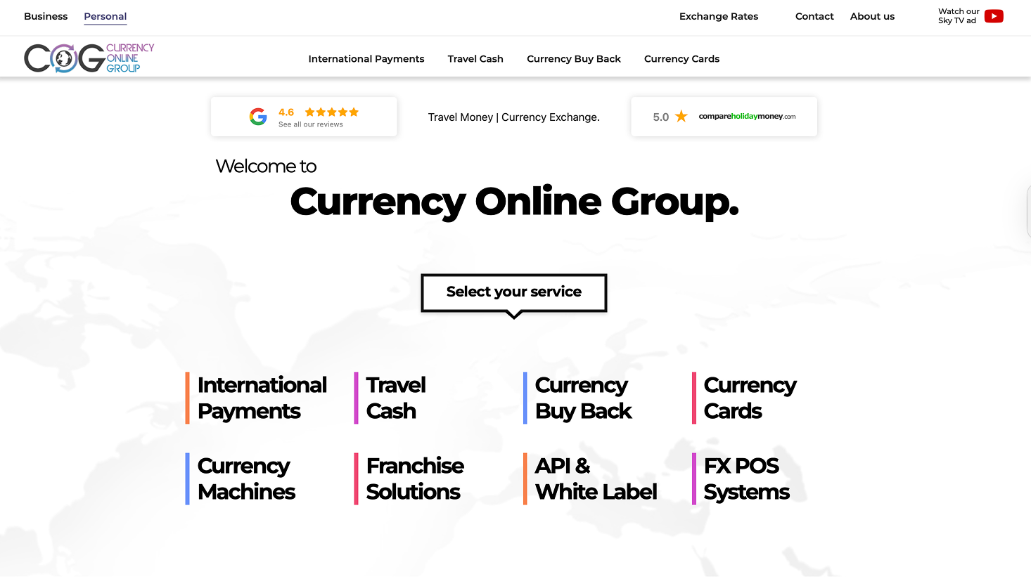 Currency Online Group – Currency Services UX/UI Enhancement